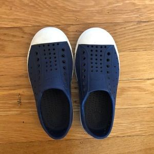 Navy Blue Toddler Native shoes size 10